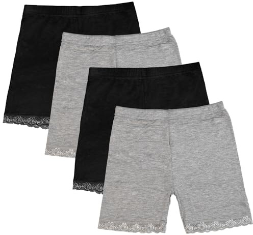 GENTABY Girls Dress Shorts, 4 Pack Cycling Bike Summer Lace Short 5-6 Year