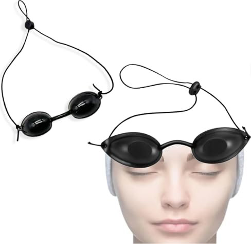LAKJUOZ Occhiali Infrarossi,Occhialini Solarium 2 Pezzi Occhiali Solarium Uv Occhialini Solarium Occhialini Sole Occhiali Di Sicurezza Occhiali Di Protezione Del Laser Occhi Per Uv Luce Terapia A Inf