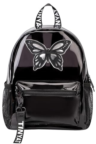 Mochila transparente TINYAT para mujer, mochila transparente de PVC super casual, mochila de moda para damas, mochila para compras y citas, impermeable, T9051, 13 x 28 x 31 cm