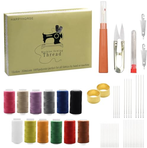 Kit Couture 57 Pièces Set de Couture Portable avec Boîte Aiguilles Fines Fil Ciseaux et Organisateur Accessoires pour Coudre DIY Adultes Réparation d'Urgence à Domicile