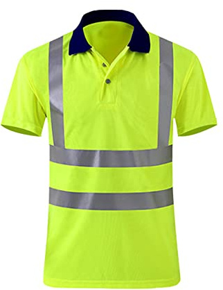 T-shirt de protection avertissement pour homme - Orange - Manches courtes - Vêtements de travail - Bande réfléchissante - T-shirt d'avertissement - Respirant - T-shirt de protection avertissement