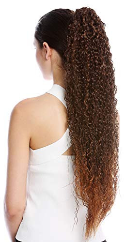 WIG ME UP - N857-V-2T30 Postiche couette queue de cheval extrême longueur volume bouclée boucles crêpées afro kinks blond platine mèches 75 cm