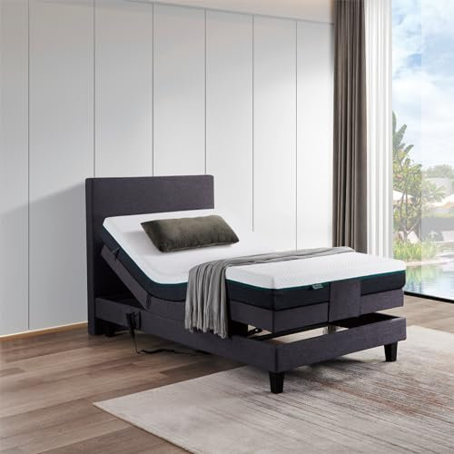 De RUCCI Motorbett Boxspringbett mit elektrischer Verstellung Taschenfederkernmatratze Modell 209E Riva Bestes Preis-Leistungs-Verhältnis, Zwei Jahre Garantie auf den Bettmotor