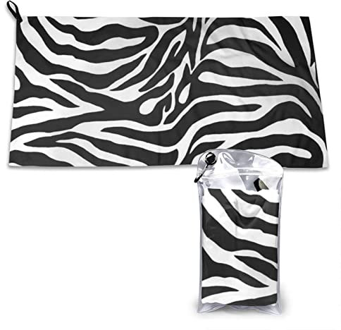 CARRDKDK Schnell trocknendes Handtuch mit Zebramuster, Mikrofaser, absorbiert Wasser, Handtücher für Badezimmer, Fitnessstudio, Reisen, Yoga, 40,6 x 78,9 cm