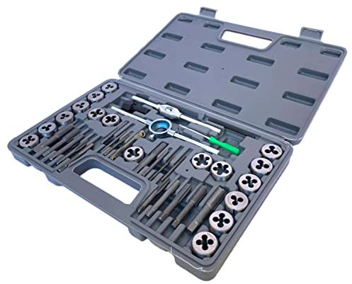 Filiera Per Filettature Filiere Maschi Femmine Set 40 Pezzi Kit di maschi e filiera M3-M12 Maschio e Filiere Matrice Metrica Con Valigetta In Plastica