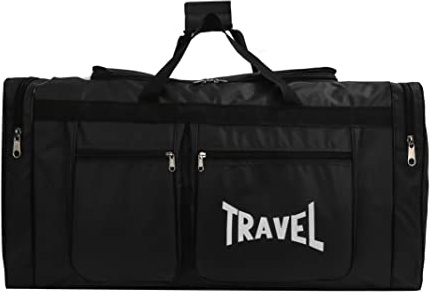 Sipobuy 100 l vikbar canvas väska, sportväska för gym, skofack, lätt och vattentät, stor kapacitet, unisex (svart)