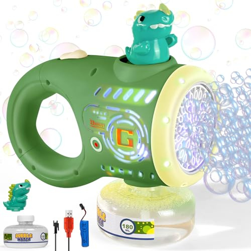 Dolanus Jouets pour enfants de 3 à 8 ans : pistolet à bulles dinosaure pour enfants de 3, 4, 5, 6, 7, 8 ans, jouet d'anniversaire pour enfants de 4 à 6 ans, jouet de fête de jardin en plein air, jouet