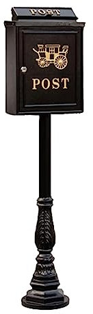 GddOGUK Key Drop Box Mailbox Metal Drop Box Floor Standing Post Box Outdoor Exterior Curb Parcel Box with Lock and Key Mail Boxes Suggestion Box Easy to install