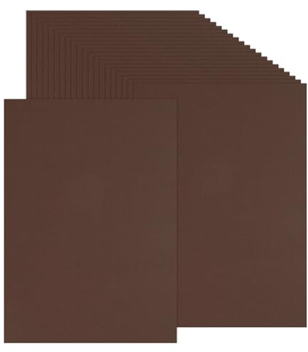 PATIKIL 50 ark färgat kartongpapper, A4 storlek 230 gsm tjockt kort lager tryckt färgat papper för gör-det-själv-hantverk scrapbooking korttillverkning festdekorationer, brun