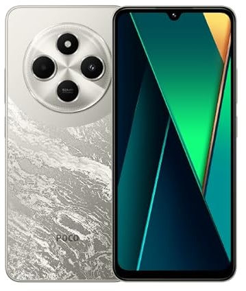Xiaomi Poco C75 - Smartphone de 6+128GB, Pantalla inmersiva de 6.88” 120Hz, MediaTek Helio G81-Ultra, cámara Dual de 50MP IA, 5160 mAh, Carga rápida de 18W, NFC, Dorado (Versión ES)