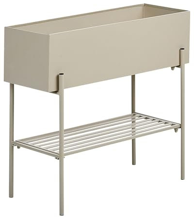 Beliani Fioriera da giardino rialzata in metallo beige per piante