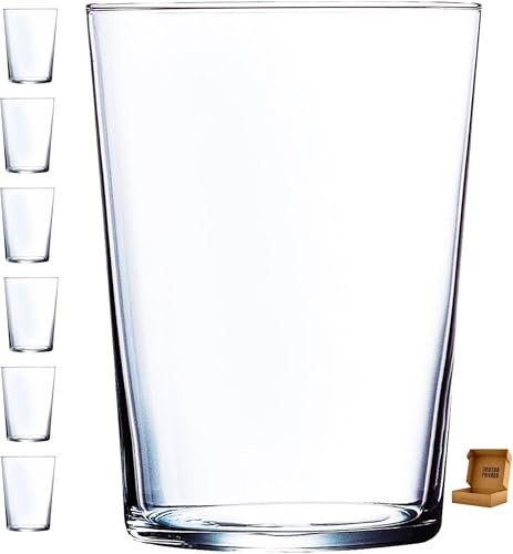 Genérico Vasos de Sidra/Copas 50 cl- Envio 24h - Elegantes Vasos de Cristal para Agua, Refrescos, Cerveza, Combinados, Copas, Cubatas - Transparentes (6, Estandar)