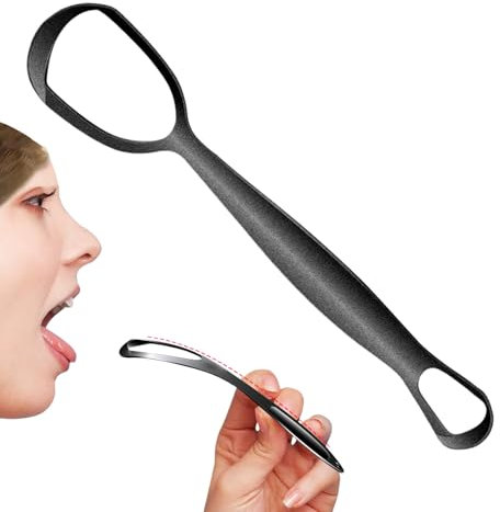 Gratte-Langue Pour Adultes - Grattoir à Langue en Acier Inoxydable,Accessoire De Nettoyage Quotidien Forme Éventail Réduisant La Mauvaise Et Améliorant L'Hygiène Buccale Ados