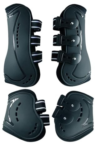 Tdoutop Protectores de Patas para Caballo de 4 Piezas, de Neopreno, Amortiguadores de Impactos, Reutilizables Y Ajustables, Ideales para Entrenamiento,