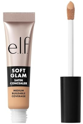 e.l.f. Soft Glam Satin Concealer, mittlere Deckkraft für Unreinheiten und Augenpartie, setzt sich nicht ab, langanhaltend, vegan und tierversuchsfrei, 23 Light Cool