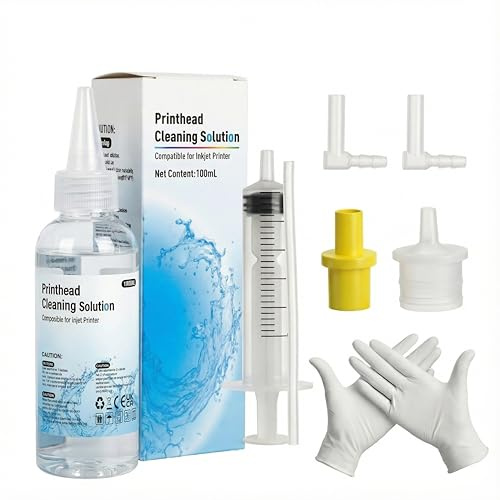 COLRVO Printer Cleaning Kit 100mL, Printhead Cleaning Solution for Inkjet Printers, Compatible with Epson, HP and Canon Brother Printheads