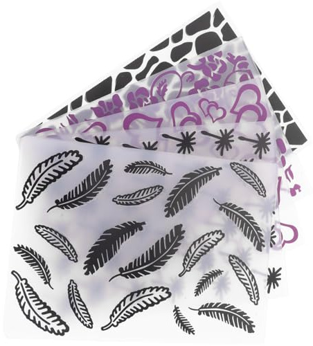 STOBAZA Lot de 5 Pochoirs à Gaufrer en Plastique, Moules Carrés pour Gaufrage, Gabarits pour Loisirs Créatifs et Fabrication de Cartes, Compatibles Papier Cartonné et Métallisé, Création