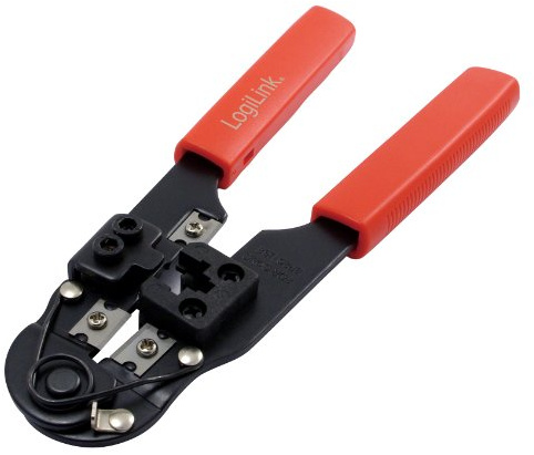 LogiLink Professional (WZ0004 Crimpzange (8P8C-RJ45) mit Kabelschneider und Metall-Abisolierer