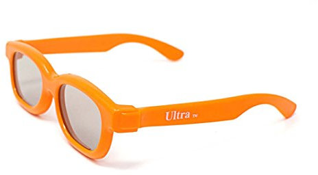 Ultra 1 x Orange Childrens Passive 3D Glasses Kids for Use with all Passive TVs Cinema Projectors and RealD Films Movies Circular Polarised 3D Glasses Passive Kids Movies Cinema 3D Glasses