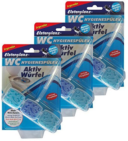 6 x Elsterglanz WC Hygienespüler Aktiv Würfel, WC-Reiniger, Frischeduft