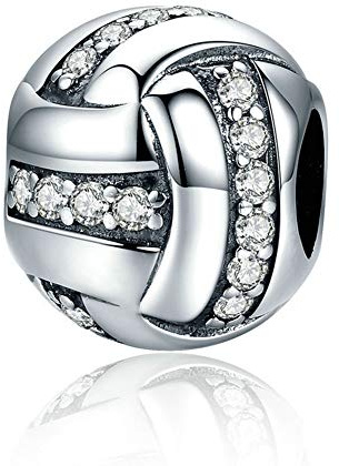 Charm a forma di palla da pallavolo in argento Sterling 925, idea regalo per compleanni, per braccialetti Pandora
