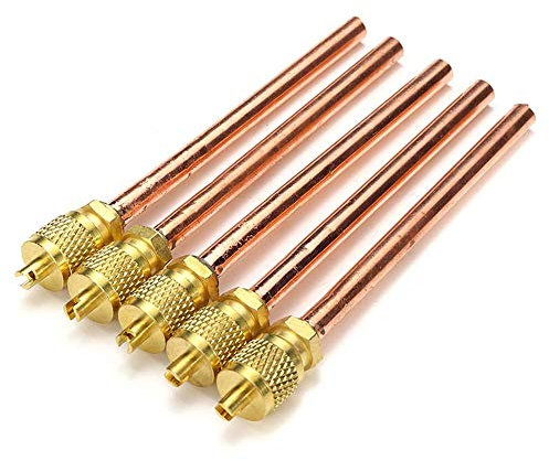 EsportsMJJ 5Pcs Metal Válvula De Aire Unidireccional Aire Acondicionado Refrigeración Servicio Válvula De Acceso 1/4 Pulgadas