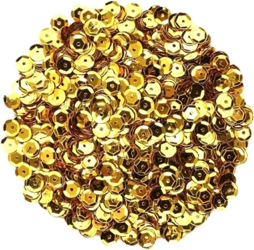 Angel Malone ® 15g (±) 1200 pcs. 6-7mm in Diameter Premium Quality Cup Sequins DIY Arts Crafts Making - UK Seller (Gold)