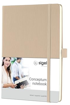 SIGEL CO650 Premium anteckningsbok fyrkantig, A5, inbunden, beige – konceptum