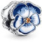 Lkwidi Charme Blue Garden Pansy Flower Charms-Anhänger 925 Sterling Silber Charm Bead Pendant für Europäische Armbänder und Halsketten