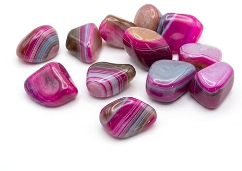 TENET -5 naturliga polerade stenar för kristallterapi, reiki och meditation - 18-25 mm (fuchsia agat)