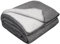 LYHome Merino Decke Wolldecke - Reisedecke Picknickdecke Campingdecke, Militär Kuscheldecke Tagesdecke, Flauschig Schafwolldecke Sofadecke Blanket Outdoor Wohndecke (130x170 cm | Grau - Hellgrau)