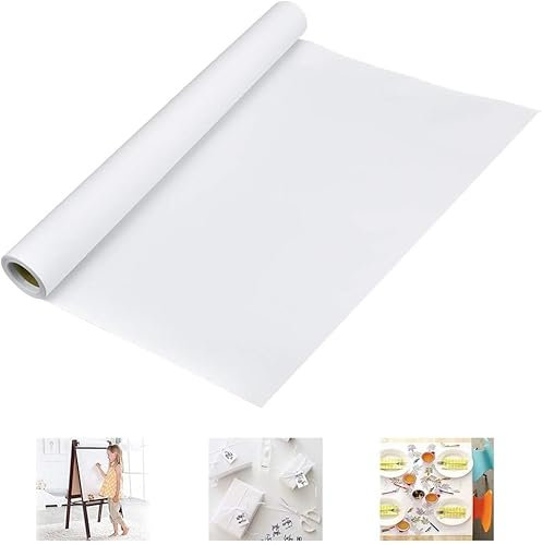 WANTOUTH 1 Rolle Zeichenpapierrolle Weiß Papierrolle Malen Zeichnen 30cm Breit 15m Lang Zeichenpapier Skizzenpapier Rolle Kinder 70g/qm Skizzenrolle Kunst Handwerk Malpapier für Studenten Malen
