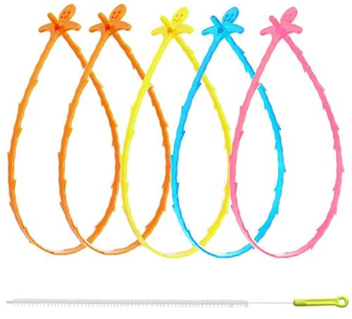 PXBSNB 6 pulitore a spirale, flessibile a spirale, per la pulizia dei tubi, 50 cm, a spirale di scarico, con gancio a V, per WC e vasche da bagno