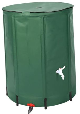 Colcolo Barril de Lluvia Plegable, contenedor de Almacenamiento de Agua Verde, Tanque de Almacenamiento de versátil de PVC Plegable para, 200l