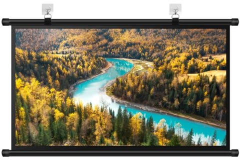 Schermo Proiettore Avvolgibile 60 Pollici Schermi di Proiezione 72 Pollici Bianco Parete O Soffitto Montabile Telo Proiettore con Ganci 4:3 16:9 per Scuola Ufficio Home Cinema(60inch(16:9))