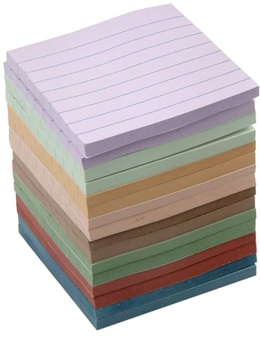 800 Stück Linien Sticky Notes, 16 Packung Haftnotizen, 76 x 76mm Aesthetic Vintage Selbstklebende Klebezettel Notizzettel für Büro Zuhause Schule Sitzung (Vintage Linien Sticky Notes)