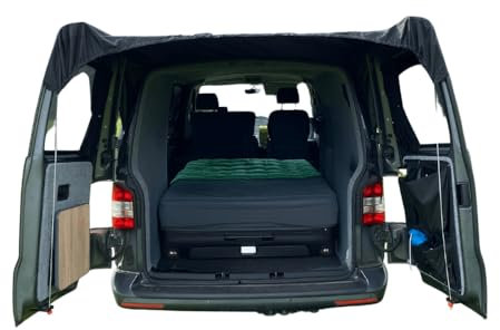 OLPRO Barn Door Campervan Canopy for VW T5 T6 T6.1 – Rear Door Awning Shelter with Poles – Waterproof Van Tailgate Canopy for Camping, Campervan Touring & Outdoor Use