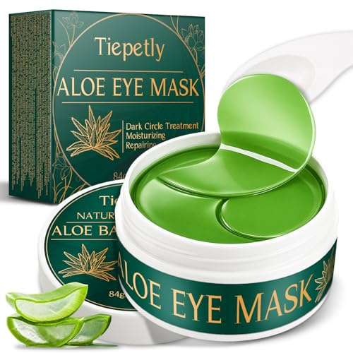 Almohadillas de aloe vera contra ojeras y bolsas en los ojos, hidrogel refrescante con almohadillas de gel hidratantes contra los ojos cansados