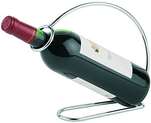 APS Portabottiglie per vino, portabottiglie in metallo, portabottiglie per vino, cromato, 6 x 23 cm, altezza 20 cm
