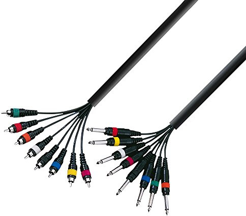 Adam Hall Cables 3 STAR L8 PC 0500 - Câble Multipaire 8 x Jack 6,35 mm mono vers 8 x RCA mâle 5 m