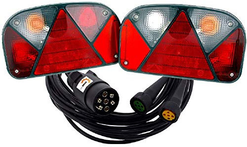 The Drive | Anhänger Rückleuchten Satz | Aspöck Multipoint II 2 | 4m Anschlusskabel 7-polig | Rechts & Links | Bajonett-Anschluss | Rücklichter für PKW-Anhänger, Trailer & Wohnwagen