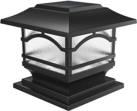 Davinci Lighting Premium Solar Outdoor Post Cap Lights - 4x4 5x5 6x6 - Bright LED Light for Fence Deck Garden or Patio Posts - Slate Black (1 Pack)