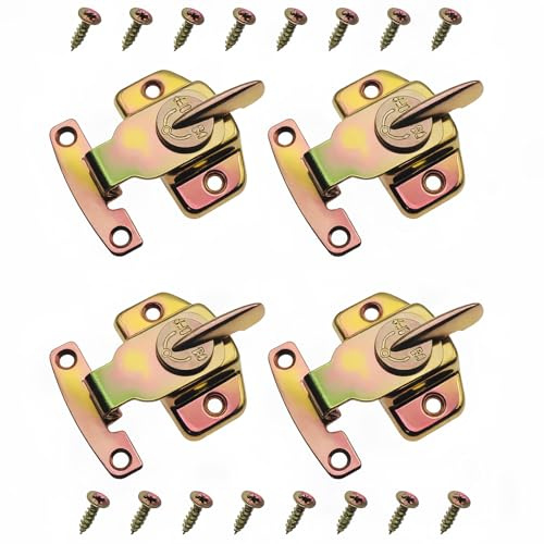 FDXGYH 4 Pack Dining Table Lock Heavy Duty Align-N-Lock Table Locks Leaf Buckle Connector with Screws for Extension Tables/Computer Workstations and Conference [Color zinc]