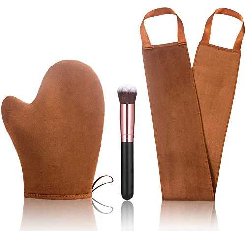 ANSPHIE 3 Pack Self Tanner Mitt Applicator Kit - Premium Sunless Tanning Mitts & Gloves Set with Double-Sided Waterproof Design for Streak-Free Application