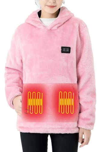 Beheizbare Hoodie Damen Beheizbare Pullover Herren Plüsch Sweatshirt Beheizte Kapuzenpullover USB Elektrisch Beheizbare Sweatshirt mit Kapuze Bluse Tops Beheizte Hoodies für Männer und Frauen