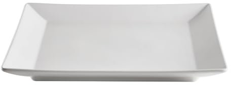 METRO Professional Platos llanos de cerámica de gres, 26 x 26 cm, cuadrados, juego de 6 unidades, aptos para microondas y lavavajillas, apilables (Blanco)