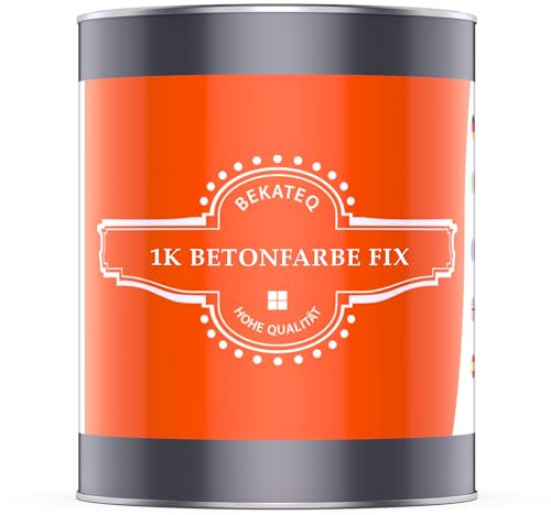 BEKATEQ Betonfarbe 1kg Anthrazitgrau für aussen in seidenmatt - Bodenfarbe befahrbar, lösemittelfrei, rutschfest, UV-fest, schnell trocken - Markierungsfarbe für Beton, Asphalt, Pflaster BE-675