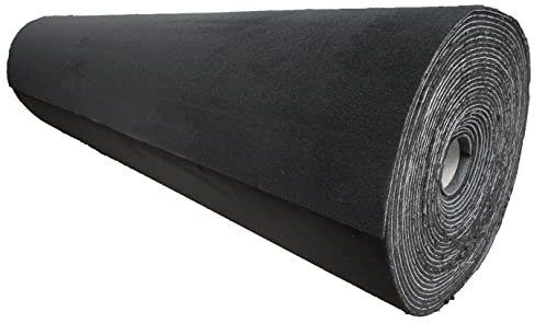 Meterware Autoteppich (Auskleide-Teppich für Fahrzeugboden, Kofferraum, etc), Deluxe schwarz, Zuschnitt (2m breit, 1,5m lang)