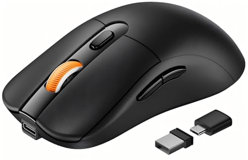 ProtoArc Bluetooth Wireless Mouse for MacBook Pro/Air, USB C Mouse, EM15 Rechargeable Compact Portable Mice for Laptop, iPad, Tablet, Chromebook-Black