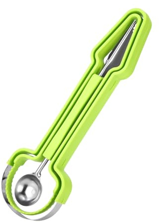 Melon Baller Scoop Set, Stainless Steel 3-in-1 Durable Melon Baller Scooper Tool Practical Kitchen Gadget Kit for Watermelon Cantaloupe Dragon Fruit Cutter